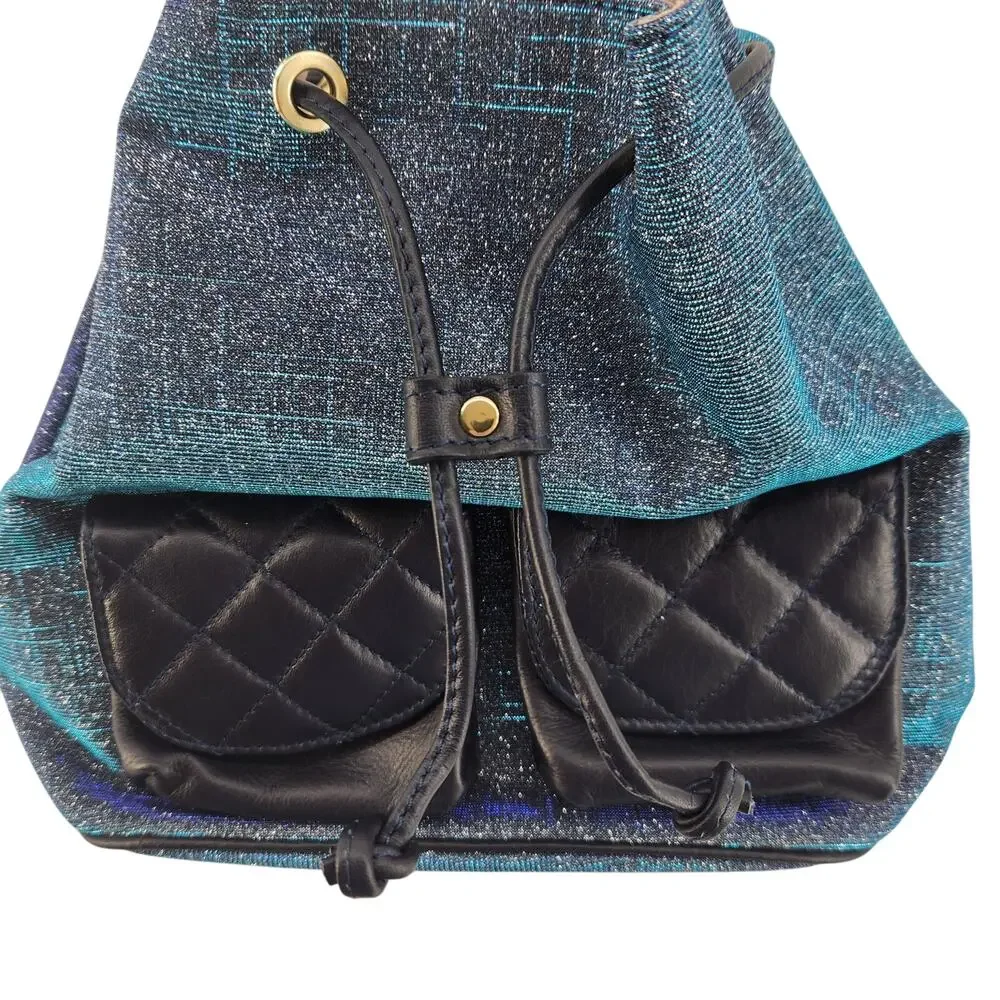 Cerulean Blue Leather Backpack by George‎ J. Love Made in Italy